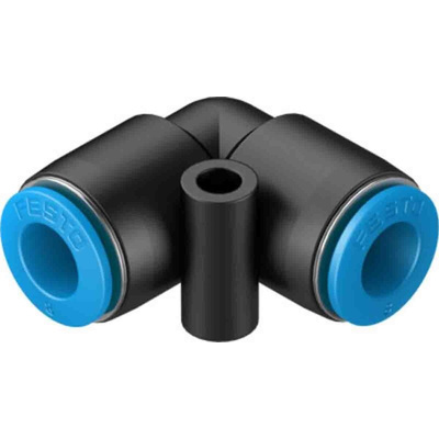 Festo QS Series Elbow Tube-toTube Adaptor, Push In 8 mm to Push In 8 mm, Tube-to-Tube Connection Style, 130742