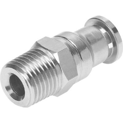 Festo Straight Threaded Adaptor, R 1/8 Male to Push In 4 mm, Threaded-to-Tube Connection Style, 132643