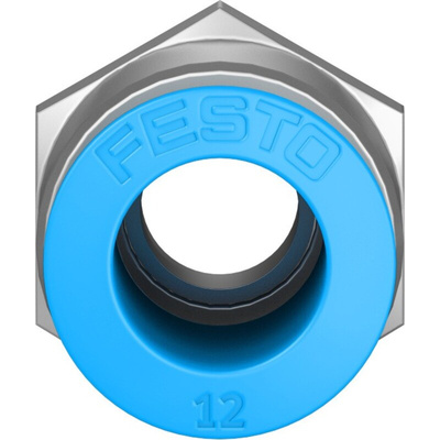 Festo Straight Threaded Adaptor, G 1/4 Male to Push In 12 mm, Threaded-to-Tube Connection Style, 132042