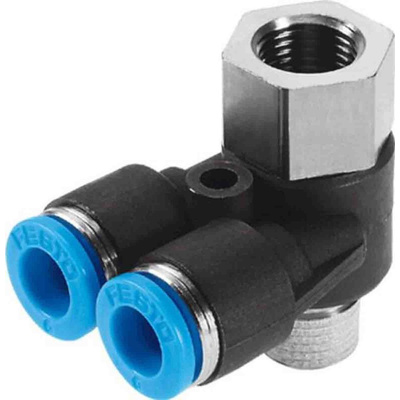 Festo Y Threaded Adaptor Push In 10 mm, R 3/8 Male to G 3/8 Female, Threaded-to-Tube Connection Style, 153198