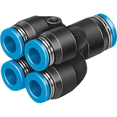 Festo QSQ Series Double Y Tube-to-Tube Adaptor Push In 8 mm, Push In 6 mm to Push In 6 mm, 153210