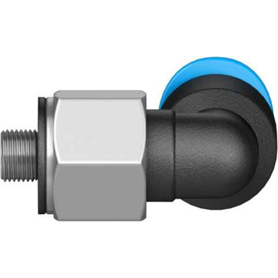 Festo Elbow Threaded Adaptor, M3 Male to Push In 4 mm, Threaded-to-Tube Connection Style, 130769