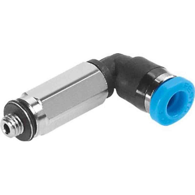 Festo Elbow Threaded Adaptor, M7 Male to Push In 4 mm, Threaded-to-Tube Connection Style, 186354