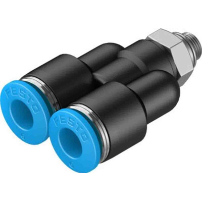 Festo Y Threaded Adaptor, Push In 6 mm to Push In 6 mm, Threaded-to-Tube Connection Style, 190674