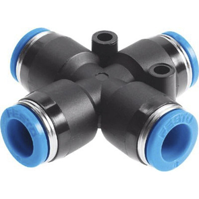 Festo QSX Series Cross Tube-to-Tube Adaptor, Push In 12 mm to Push In 12 mm, 153287