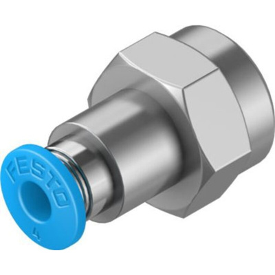 Festo Straight Threaded Adaptor, R 1/8 Male to Push In 4 mm, Threaded-to-Tube Connection Style, 130709