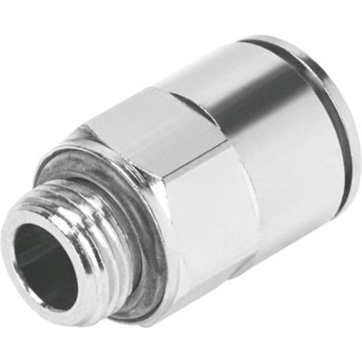 Festo Straight Threaded Adaptor, G 1/8 Male to Push In 4 mm, Threaded-to-Tube Connection Style, 558661