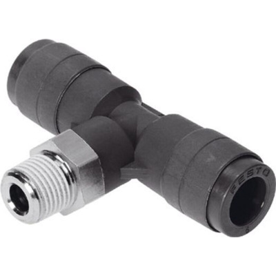 Festo Tee Threaded Adaptor, Push In 10 mm to Push In 10 mm, Threaded-to-Tube Connection Style, 160526