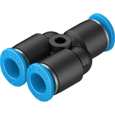 Festo QSMY Series Y Tube-to-Tube Adaptor, Push In 6 mm to Push In 6 mm, Tube-to-Tube Connection Style, 130787