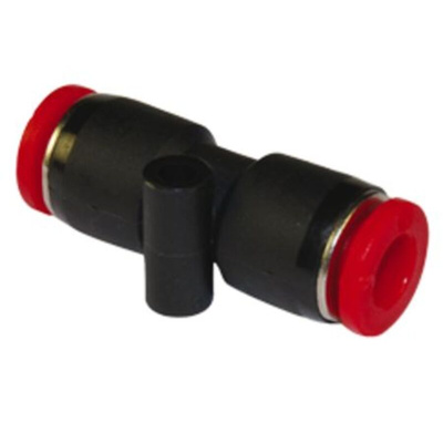 Norgren Pneufit C Series Union Tee, Push In 10 mm to Push In 10 mm, Threaded Connection Style, Pneufit