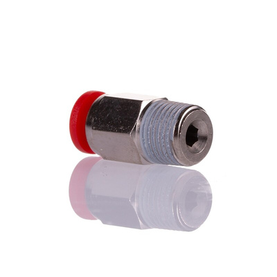 Norgren, Push In 4 mm to R 1/8, Threaded-to-Tube Connection Style