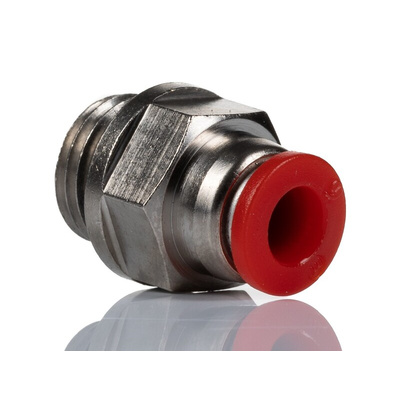 Norgren Pneufit C Series Straight Fitting, G 1/4 Male to Push In 6 mm, Threaded-to-Tube Connection Style, C02250628