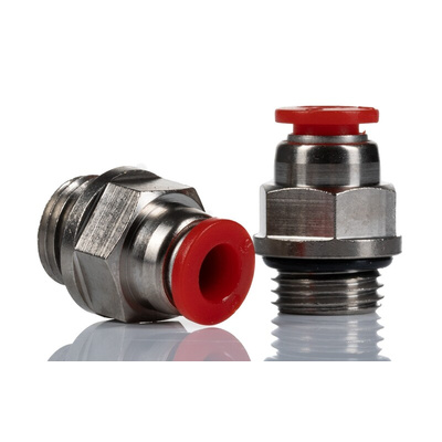 Norgren Pneufit C Series Straight Fitting, G 1/4 Male to Push In 6 mm, Threaded-to-Tube Connection Style, C02250628