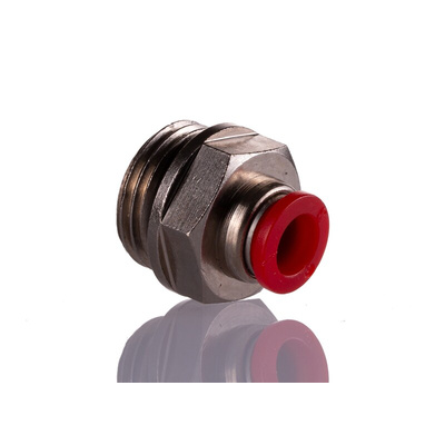 Norgren Straight Fitting, G 1/2 Male to Push In 8 mm, Threaded-to-Tube Connection Style