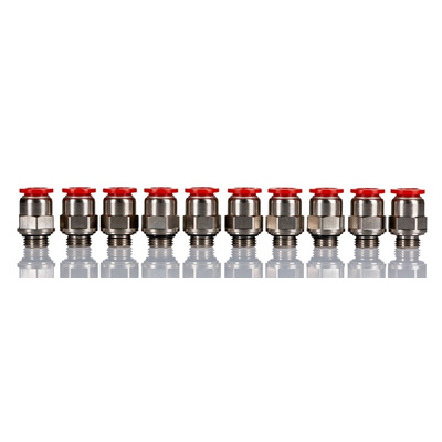 Norgren Pneufit C Series Push-in Fitting, G 1/4 Male to Push In 10 mm, Threaded-to-Tube Connection Style