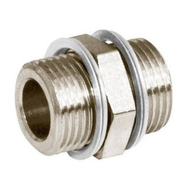 Norgren 16 Series Nipple Adaptor, G 1/8 Male to G 1/8 Male, Threaded Connection Style, 16020