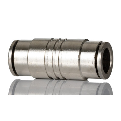 Norgren PNEUFIT 10 Series Straight Tube-to-Tube Adaptor, Push In 10 mm to Push In 10 mm, Tube-to-Tube Connection Style,