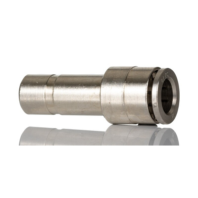 Norgren PNEUFIT 10 Series Straight Fitting, Push In 8 mm to Push In 10 mm, Tube-to-Tube Connection Style, 10023