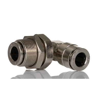 Norgren PNEUFIT 10 Series Straight Threaded Adaptor, Push In 8 mm to Push In 8 mm, Threaded-to-Tube Connection Style,