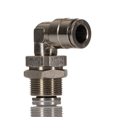 Norgren PNEUFIT 10 Series Straight Threaded Adaptor, Push In 8 mm to Push In 8 mm, Threaded-to-Tube Connection Style,
