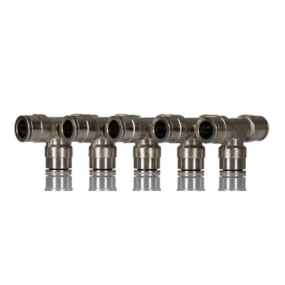 Norgren PNEUFIT 10 Series Straight Fitting, Push In 10 mm to Push In 10 mm, Tube-to-Tube Connection Style