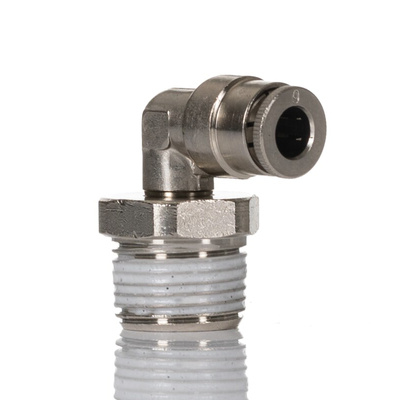 Norgren PNEUFIT 10 Series Straight Threaded Adaptor, R 3/8 Male to Push In 6 mm, Threaded-to-Tube Connection Style,