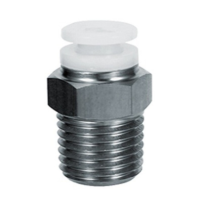 SMC KG Series Male Connector, R 1/2 to Push In 12 mm, Threaded-to-Tube Connection Style