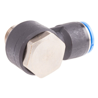 Festo QS Series Elbow Threaded Adaptor, G 3/8 Male to Push In 12 mm, Threaded-to-Tube Connection Style, 186145
