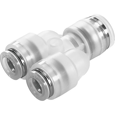 Festo NPQP Series Y Tube-to-Tube Adaptor, Push In 12 mm to Push In 10 mm, Tube-to-Tube Connection Style, 133127