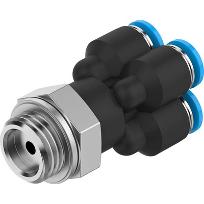 Festo QSQ Series Double Y Threaded-to Tube Adaptor, Push In 6 mm to Push In 6 mm, Threaded-to-Tube Connection Style,