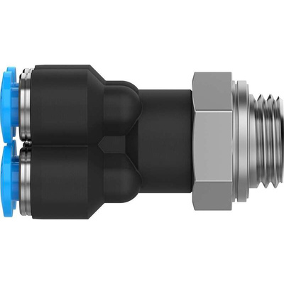 Festo QSQ Series Double Y Threaded-to Tube Adaptor, Push In 6 mm to Push In 6 mm, Threaded-to-Tube Connection Style,