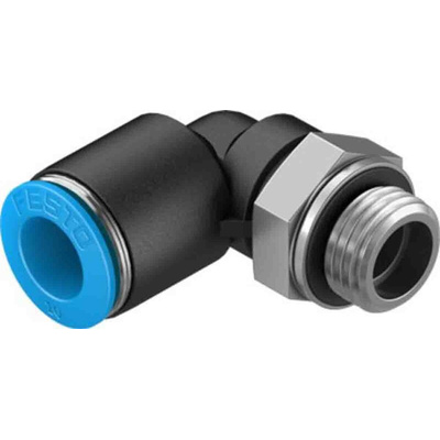 Festo Elbow Threaded Adaptor, G 1/4 Male to Push In 10 mm, Threaded-to-Tube Connection Style, 132053