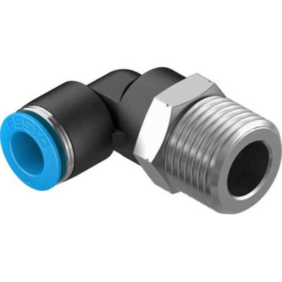 Festo Elbow Threaded Adaptor, R 1/2 Male to Push In 16 mm, Threaded-to-Tube Connection Style, 133192