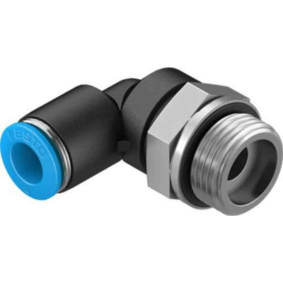 Festo Elbow Threaded Adaptor, G 3/8 Male to Push In 8 mm, Threaded-to-Tube Connection Style, 132055