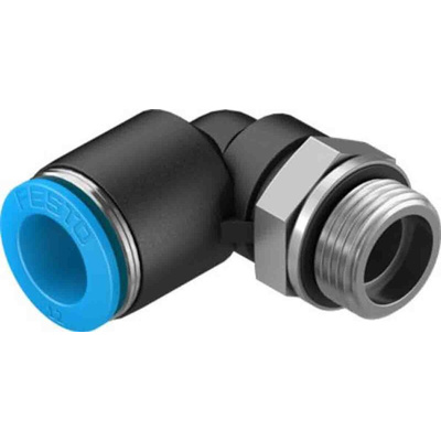 Festo Elbow Threaded Adaptor, G 3/8 Male to Push In 12 mm, Threaded-to-Tube Connection Style, 132057