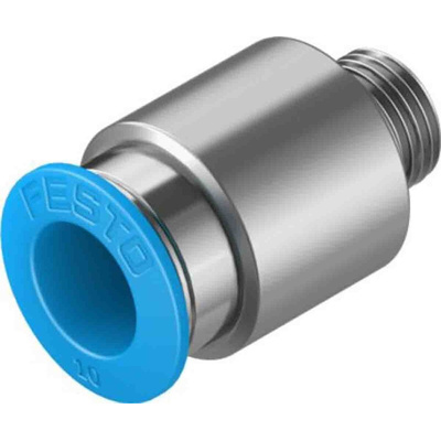 Festo Straight Threaded Adaptor, G 1/8 Male to Push In 10 mm, Threaded-to-Tube Connection Style, 133000