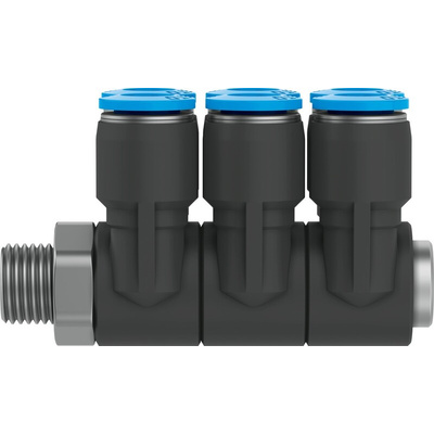 Festo QSLV6-1/8-6 Series Threaded-to-Tube, R 1/8 Male, Threaded-to-Tube Connection Style