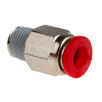 Norgren Straight Threaded Adaptor, Push In 6 mm to R 1/8, Threaded-to-Tube Connection Style
