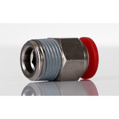Norgren Pneufit C Series Straight Threaded Adaptor, Push In 10 mm to R 3/8, Threaded-to-Tube Connection Style, Pneufit