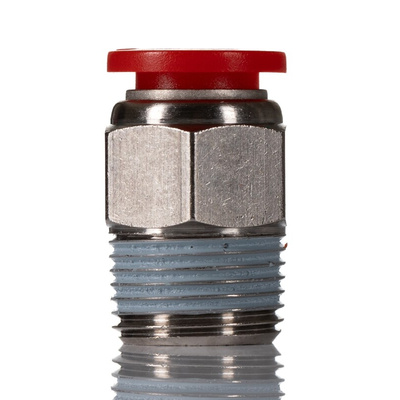 Norgren Pneufit C Series Straight Threaded Adaptor, Push In 10 mm to R 3/8, Threaded-to-Tube Connection Style, Pneufit