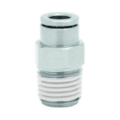 Norgren PNEUFIT 10 Series Straight Threaded Adaptor, R 1/8 Male to Push In 4 mm, Threaded-to-Tube Connection Style