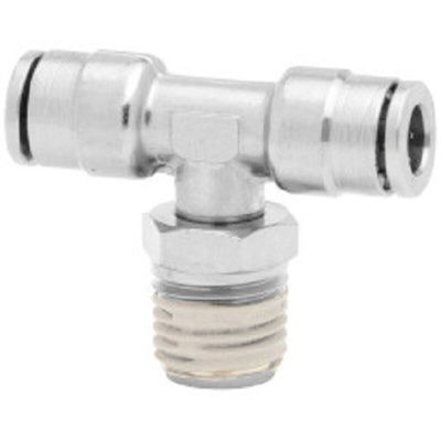 Norgren PNEUFIT 10 Series Straight Threaded Adaptor, R 1/2 Male to Push In 12 mm, Threaded-to-Tube Connection Style