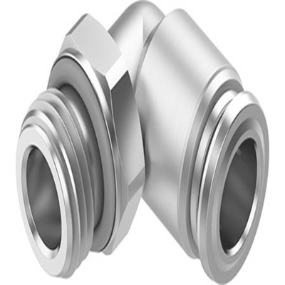 Festo NPQR Series Elbow Fitting, G 1/4 Male to 8 mm, Threaded-to-Tube Connection Style, NPQR-L-G14