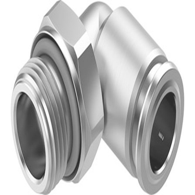 Festo NPQR Series Elbow Threaded-toTube Adaptor, G 3/8 Male to 10 mm, Threaded-to-Tube Connection Style, NPQR-L-G38