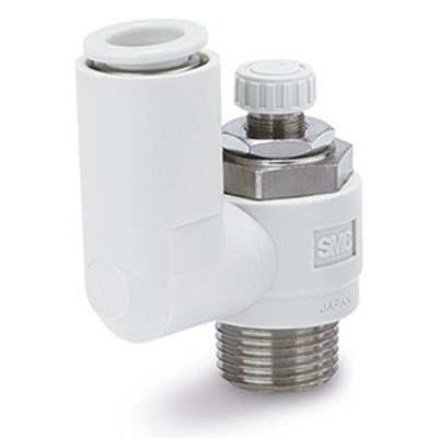 SMC AS Series One-touch Fitting, R 1/4 to Push In 8 mm, Threaded-to-Tube Connection Style