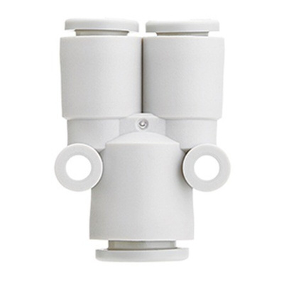SMC KQ2 Series Union Y, Push In 10 mm to Push In 8 mm, Tube-to-Tube Connection Style