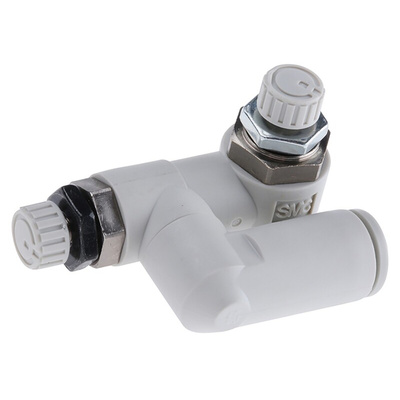 SMC ASD Series Threaded Speed Controller, R 1/8 Male Inlet Port x 6mm Tube Outlet Port