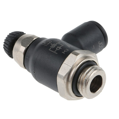 Legris 7060 Series Threaded Exhaust Regulator, G 1/4 Male Inlet Port x 8mm Tube Outlet Port