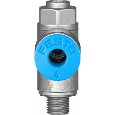 Festo GRLA Series Tube Exhaust Valve, 4mm Tube Inlet Port x M5 Male Outlet Port x 4mm Tube Outlet Port, 193138