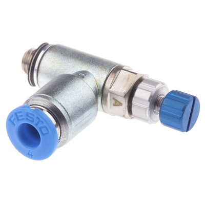 Festo GRLA Series Tube Exhaust Valve, 4mm Tube Inlet Port x M5 Male Outlet Port x 4mm Tube Outlet Port, 197577